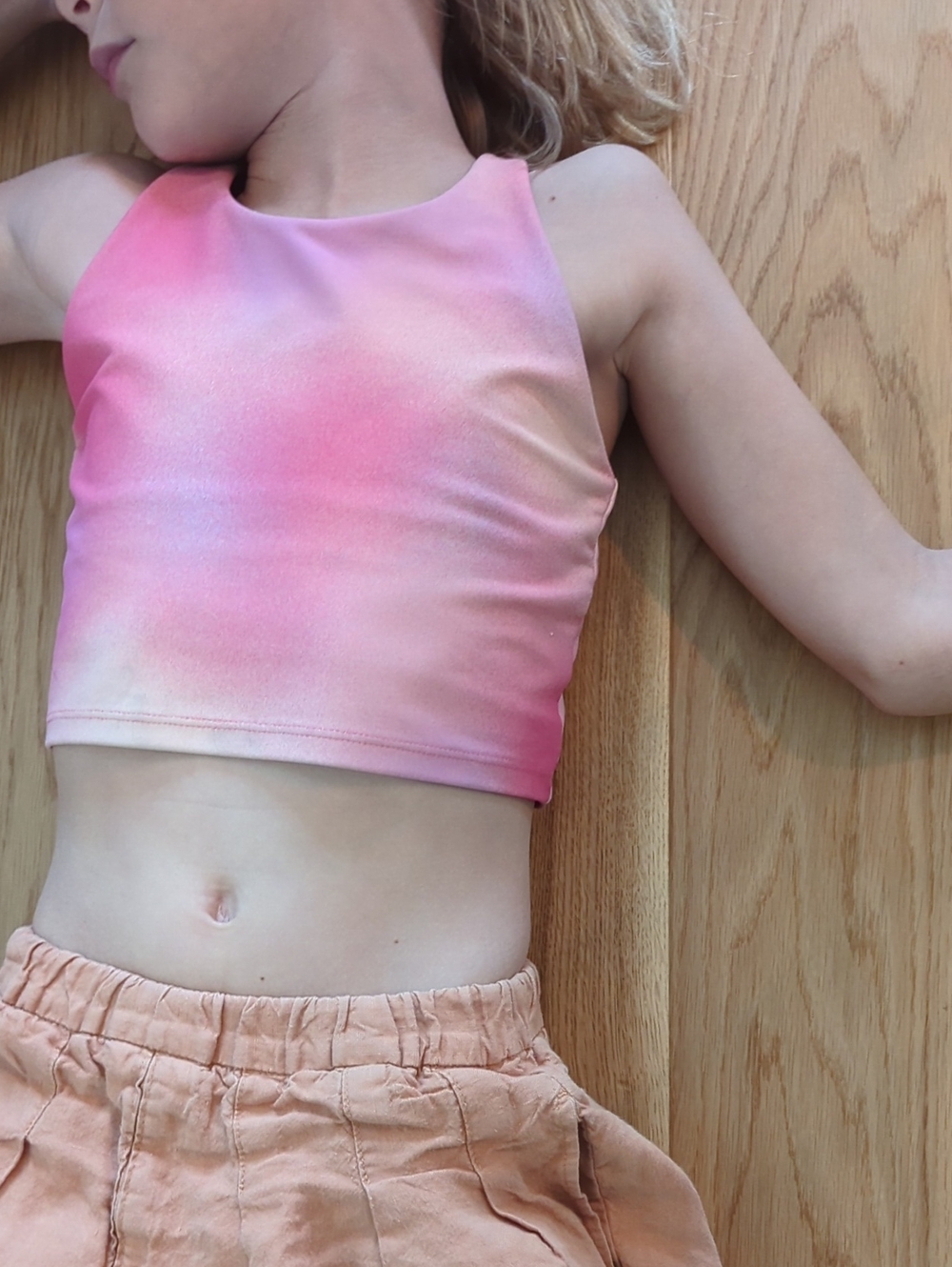 Pink Ombre Girls' Cropped Tank Top